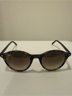 Ray-Ban Men’s Tortoiseshell Round Sunglasses with Brown Gradient Lenses